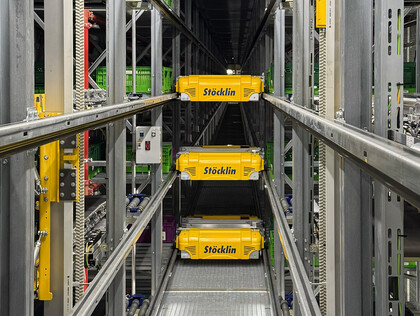 Stöcklin baut eine vollautomatische FSP-Shuttle-Kühllagerlösung